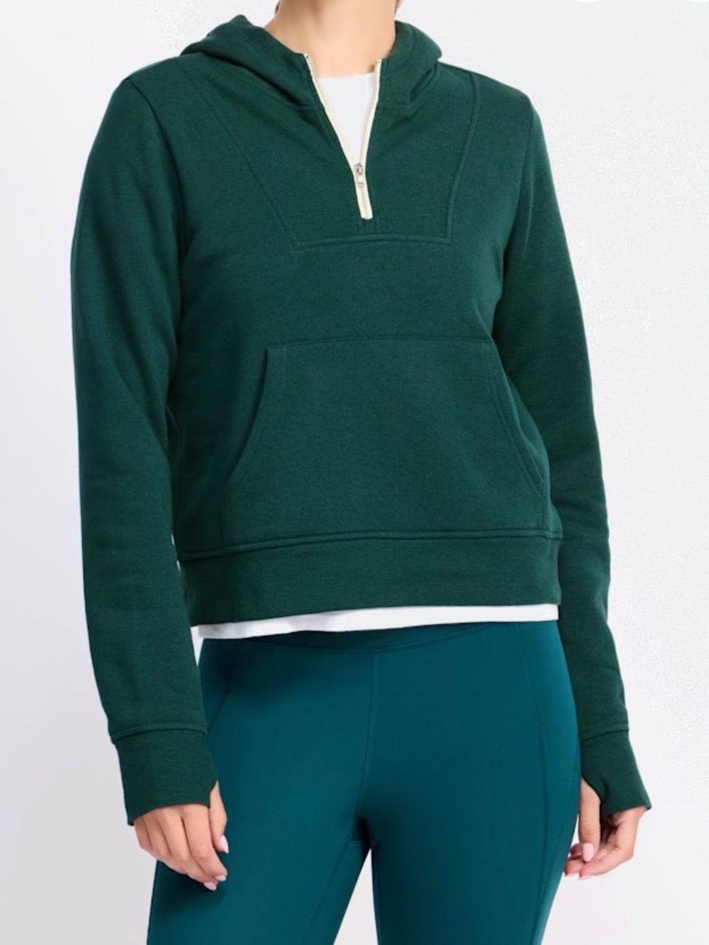 Threads 4 Thought Deep Forest Green Half-Zip Hoodie